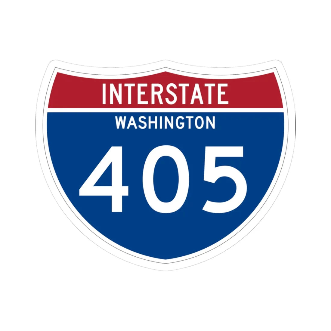 I-405 WA Metric (Washington) (Road Sign) STICKER Vinyl Kiss-Cut Decal 3 Inch White - The Sticker Space