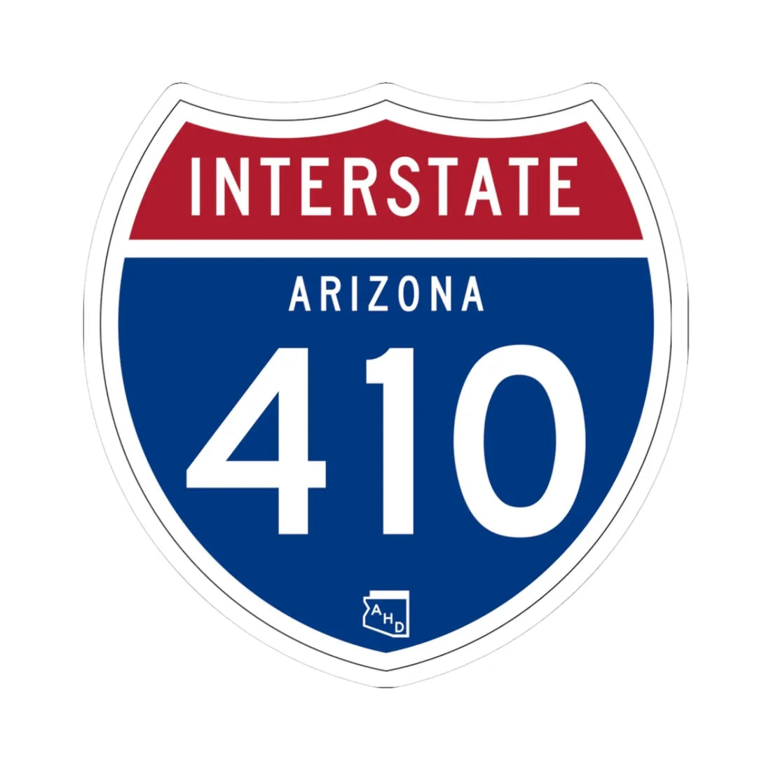 I-410 AZ 1957 (Arizona) (Road Sign) STICKER Vinyl Kiss-Cut Decal 3 Inch White - The Sticker Space