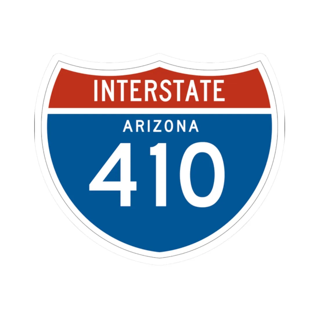 I-410 AZ 1961 (Arizona) (Road Sign) STICKER Vinyl Kiss-Cut Decal 2 Inch White - The Sticker Space