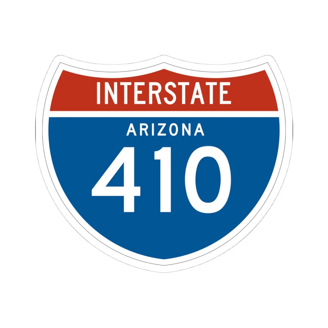 I-410 AZ 1961 (Arizona) (Road Sign) STICKER Vinyl Kiss-Cut Decal 4 Inch White - The Sticker Space