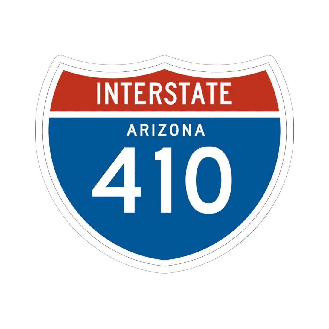 I-410 AZ 1961 (Arizona) (Road Sign) STICKER Vinyl Kiss-Cut Decal 6 Inch White - The Sticker Space