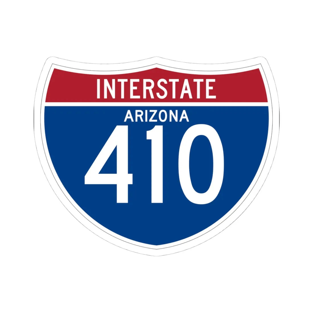 I-410 AZ (Arizona) (Road Sign) STICKER Vinyl Kiss-Cut Decal 4 Inch White - The Sticker Space