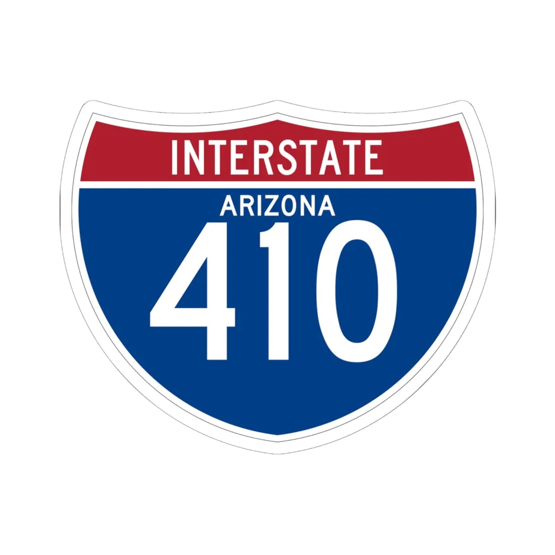 I-410 AZ (Arizona) (Road Sign) STICKER Vinyl Kiss-Cut Decal 6 Inch White - The Sticker Space