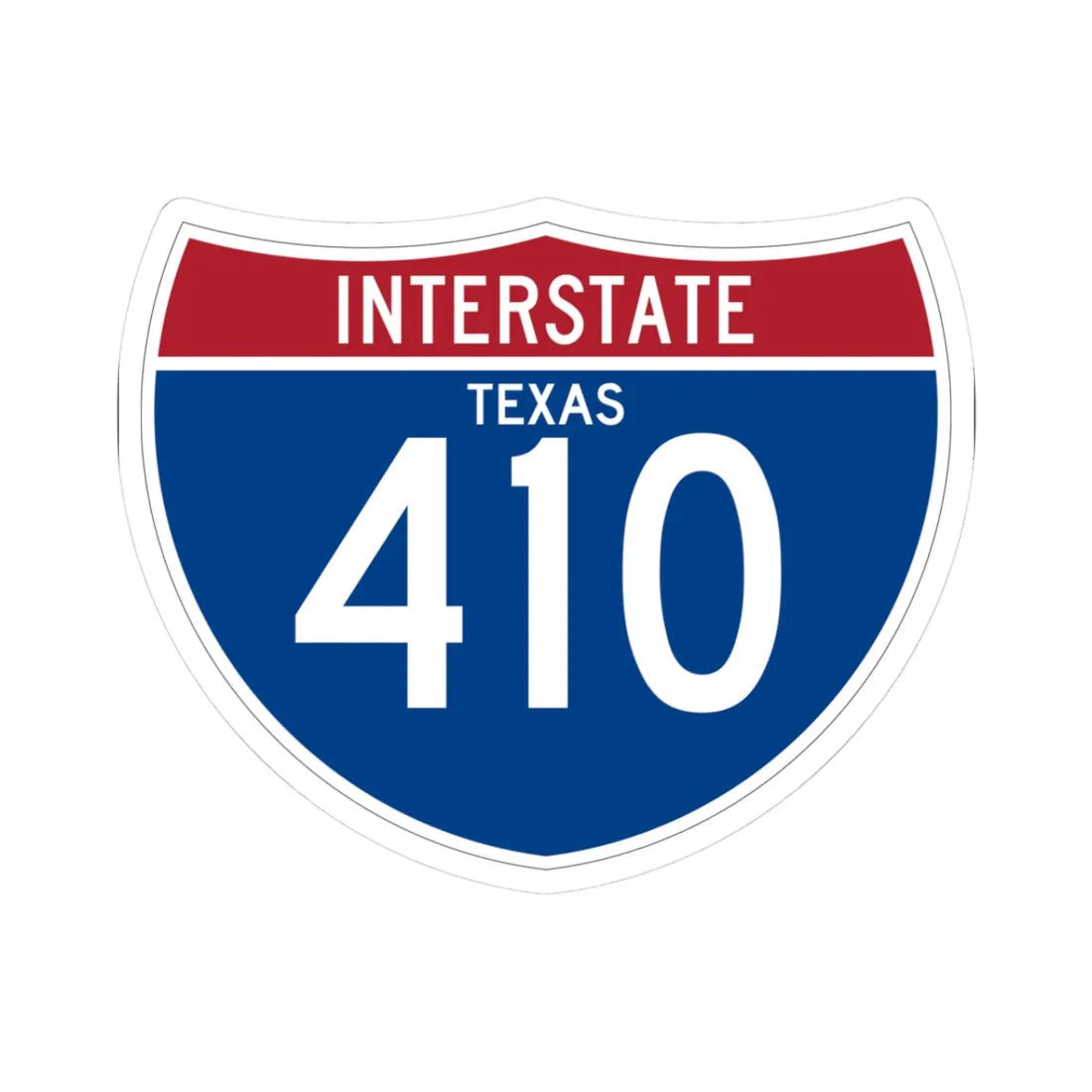 I-410 TX (Texas) (Road Sign) STICKER Vinyl Kiss-Cut Decal 3 Inch White - The Sticker Space