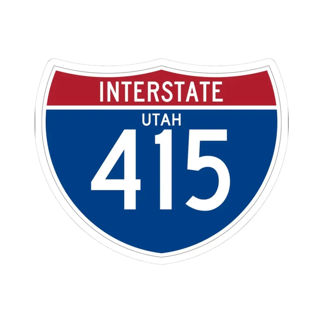 I-415 UT (Utah) (Road Sign) STICKER Vinyl Kiss-Cut Decal 3 Inch White - The Sticker Space
