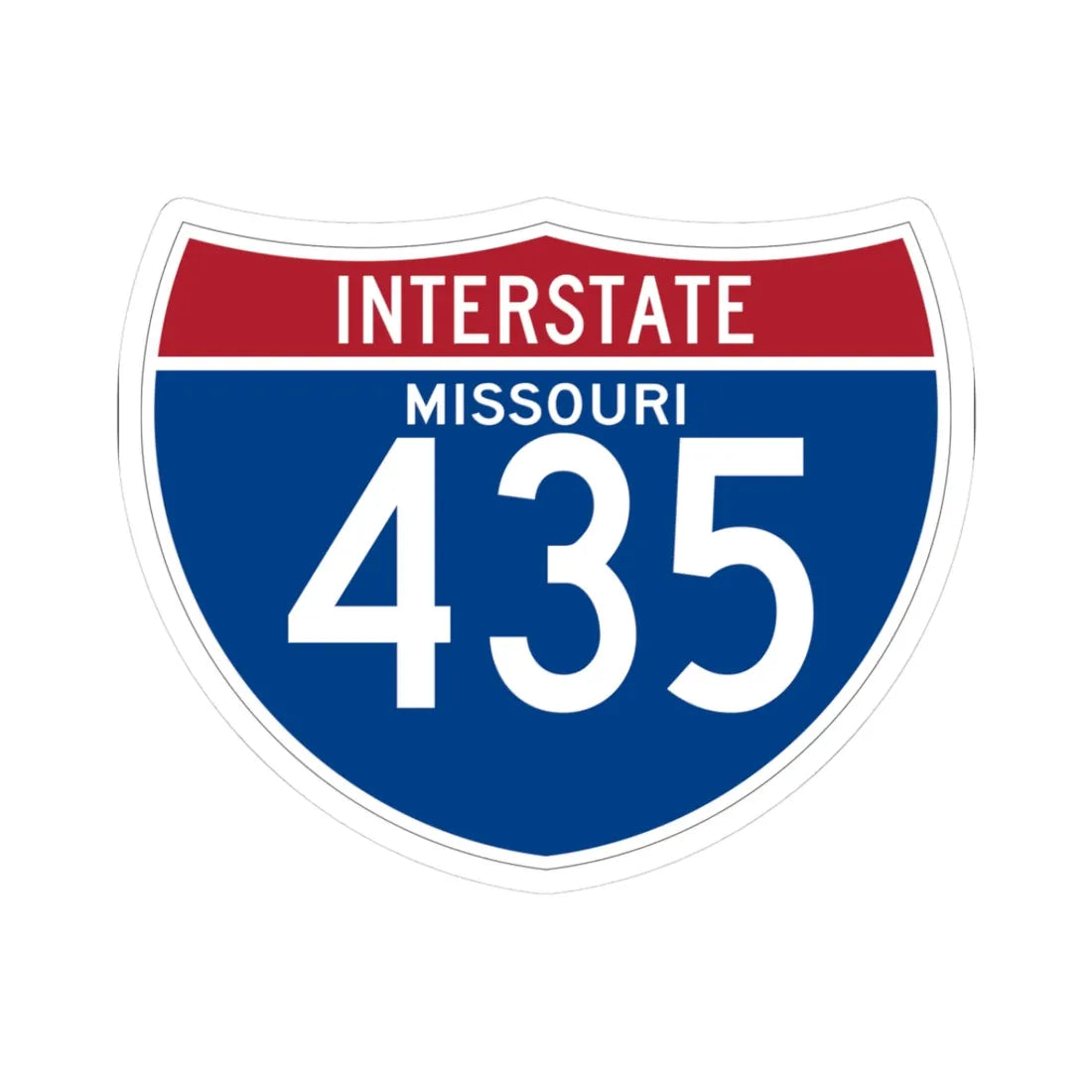 I-435 MO (Missouri) (Road Sign) STICKER Vinyl Kiss-Cut Decal 3 Inch White - The Sticker Space