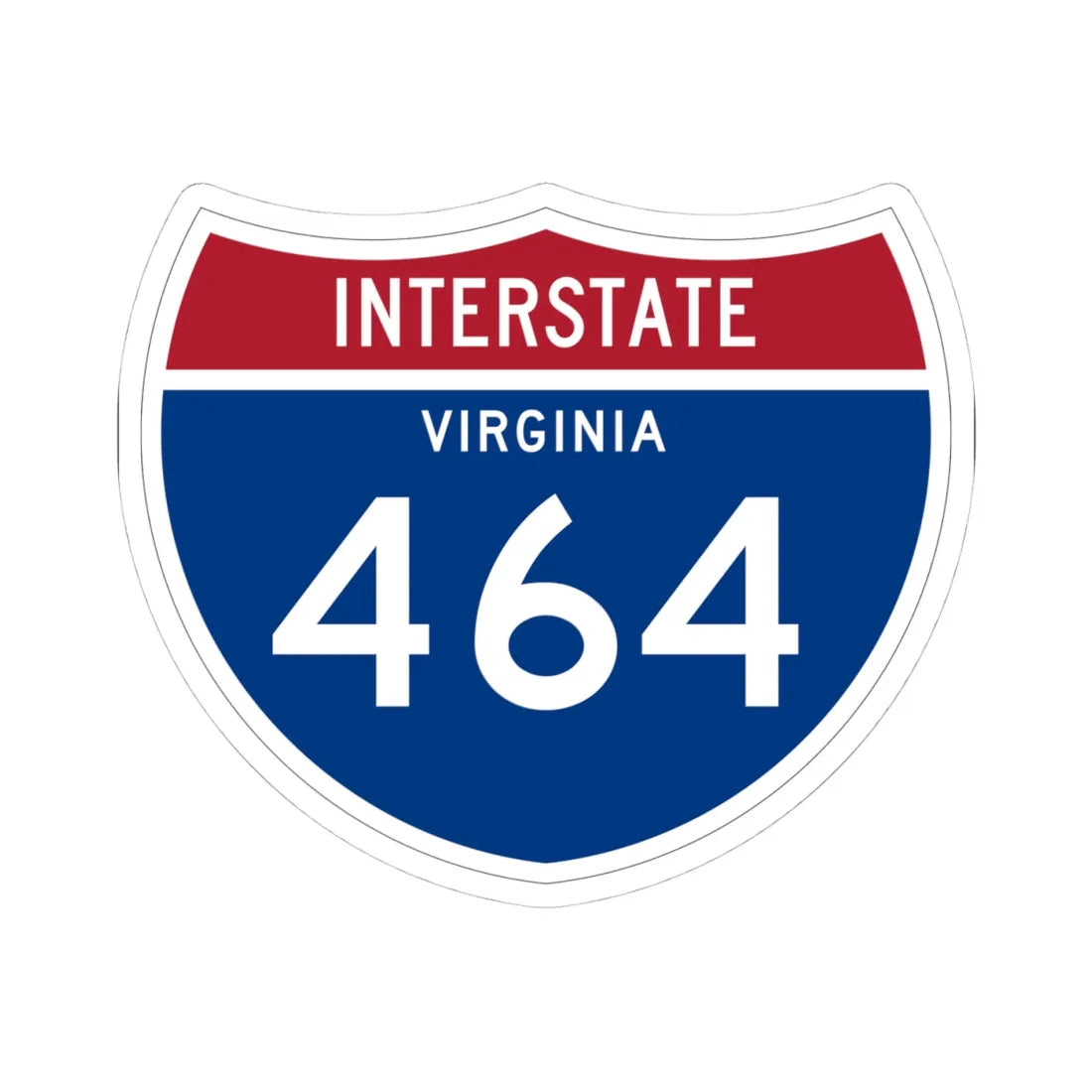 I-464 VA 1961 (Virginia) (Road Sign) STICKER Vinyl Kiss-Cut Decal 4 Inch White - The Sticker Space