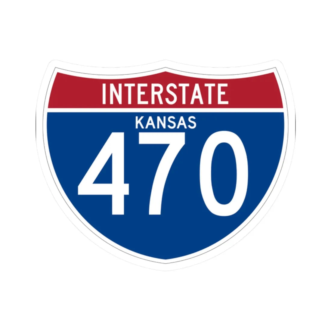 I-470 KS (Kansas) (Road Sign) STICKER Vinyl Kiss-Cut Decal 2 Inch White - The Sticker Space