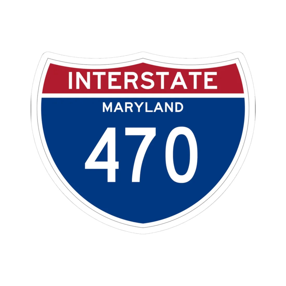 I-470 MD (Maryland) (Road Sign) STICKER Vinyl Kiss-Cut Decal 3 Inch White - The Sticker Space
