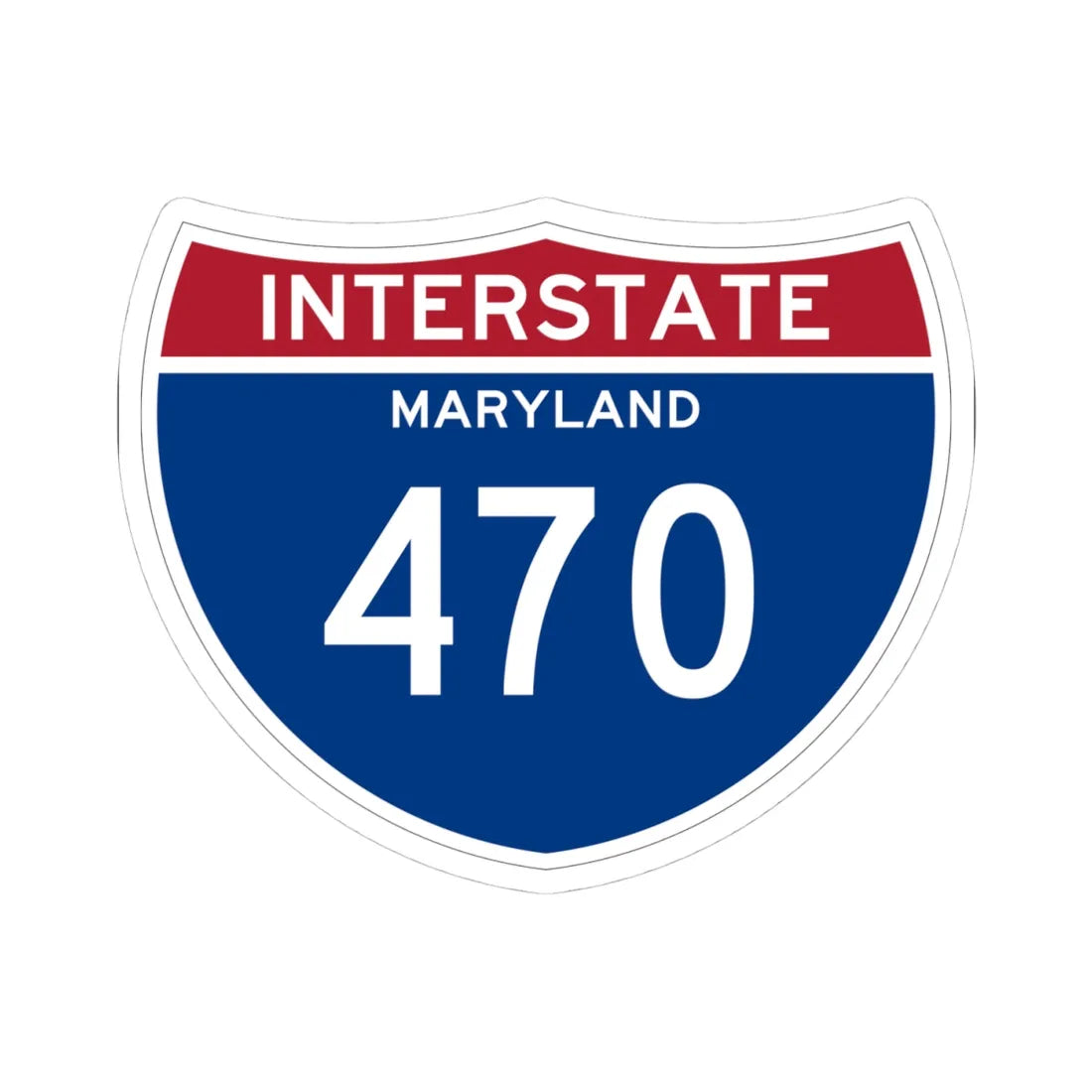 I-470 MD (Maryland) (Road Sign) STICKER Vinyl Kiss-Cut Decal 4 Inch White - The Sticker Space