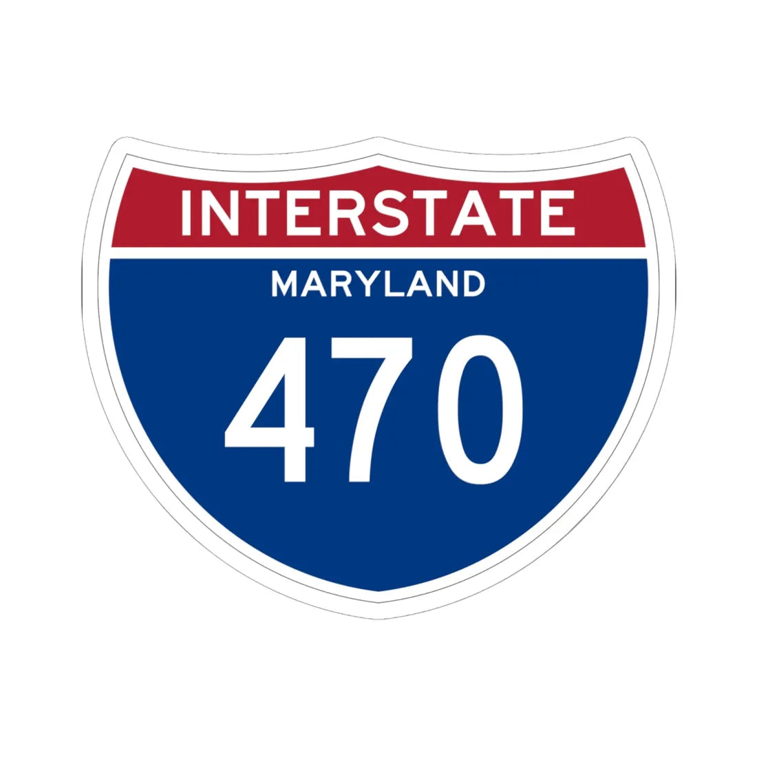 I-470 MD (Maryland) (Road Sign) STICKER Vinyl Kiss-Cut Decal 6 Inch White - The Sticker Space