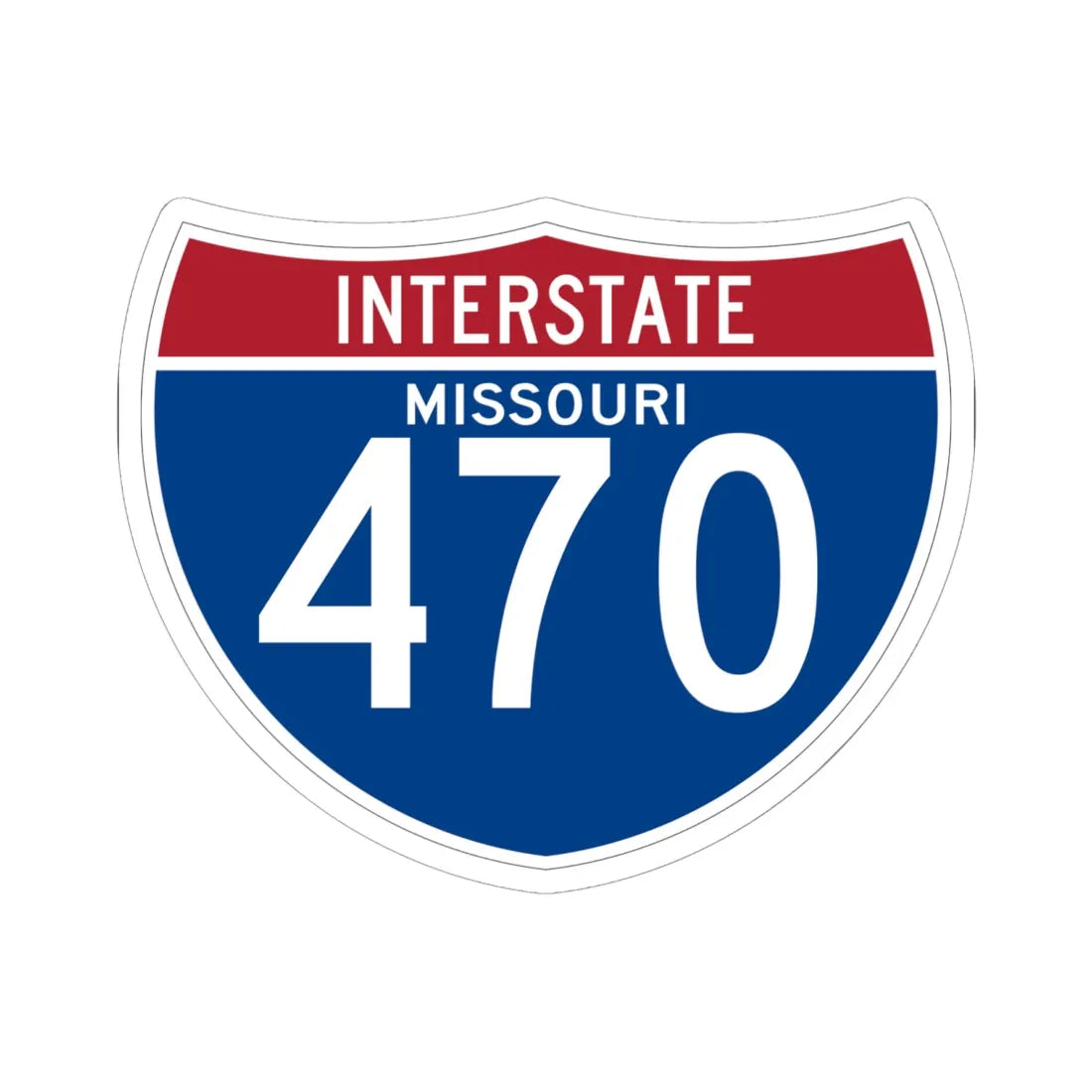 I-470 MO (Missouri) (Road Sign) STICKER Vinyl Kiss-Cut Decal 6 Inch White - The Sticker Space
