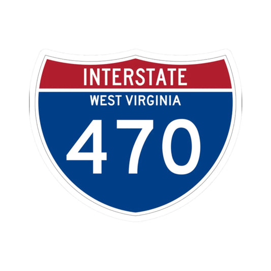 I-470 WV Metric (Virginia) (Road Sign) STICKER Vinyl Kiss-Cut Decal 2 Inch White - The Sticker Space