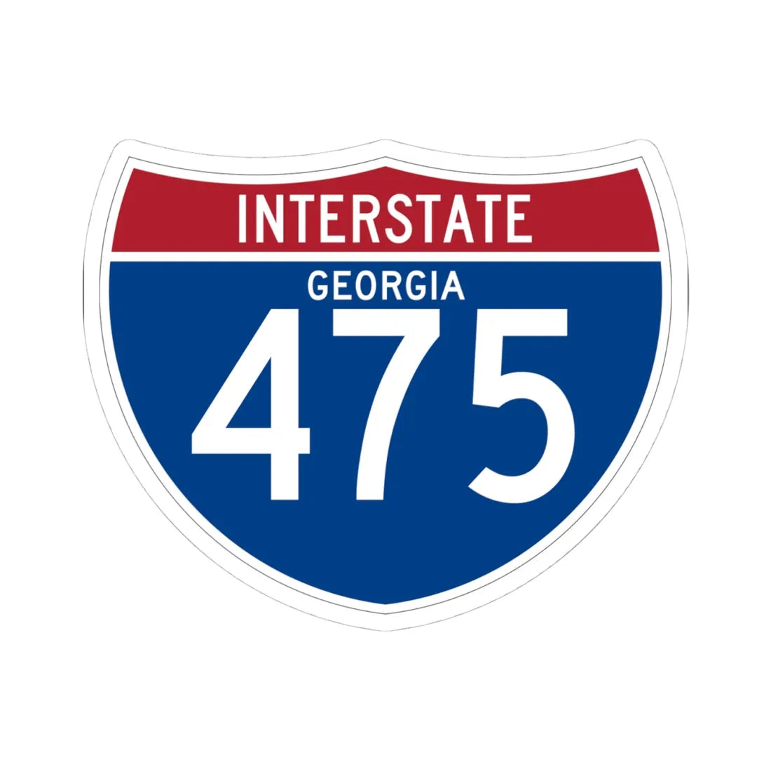 I-475 GA (Georgia) (Road Sign) STICKER Vinyl Kiss-Cut Decal 4 Inch White - The Sticker Space
