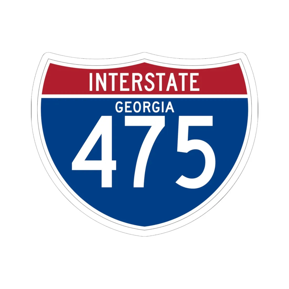 I-475 GA (Georgia) (Road Sign) STICKER Vinyl Kiss-Cut Decal 6 Inch White - The Sticker Space