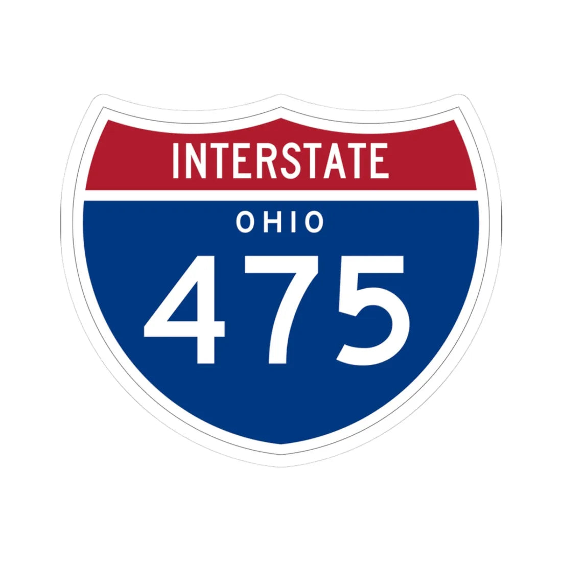 I-475 OH 1961 (Ohio) (Road Sign) STICKER Vinyl Kiss-Cut Decal 3 Inch White - The Sticker Space
