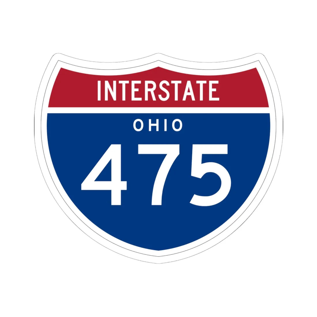 I-475 OH 1961 (Ohio) (Road Sign) STICKER Vinyl Kiss-Cut Decal 6 Inch White - The Sticker Space