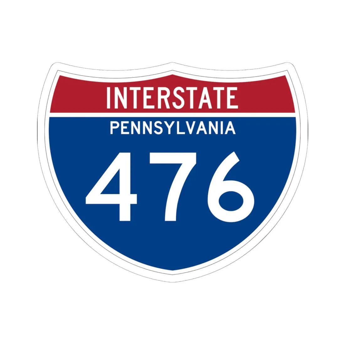 I-476 PA 1961 (Pennsylvania) (Road Sign) STICKER Vinyl Kiss-Cut Decal 6 Inch White - The Sticker Space