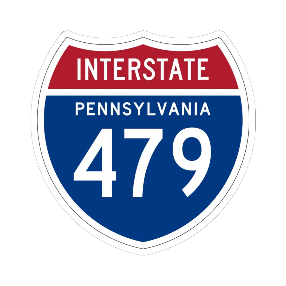 I-479 PA 1957 (Pennsylvania) (Road Sign) STICKER Vinyl Kiss-Cut Decal 4 Inch White - The Sticker Space