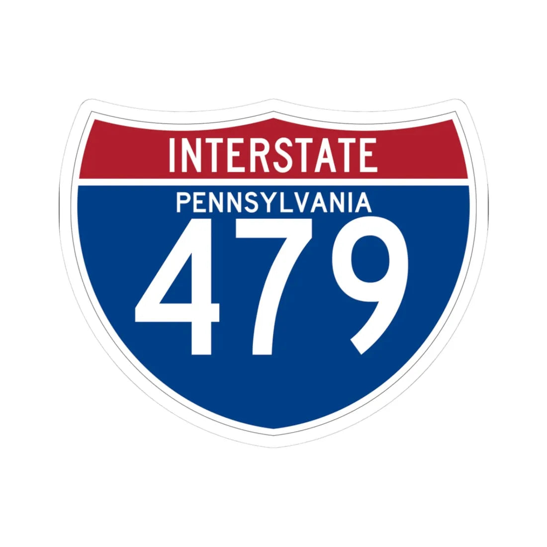 I-479 PA (Pennsylvania) (Road Sign) STICKER Vinyl Kiss-Cut Decal 3 Inch White - The Sticker Space
