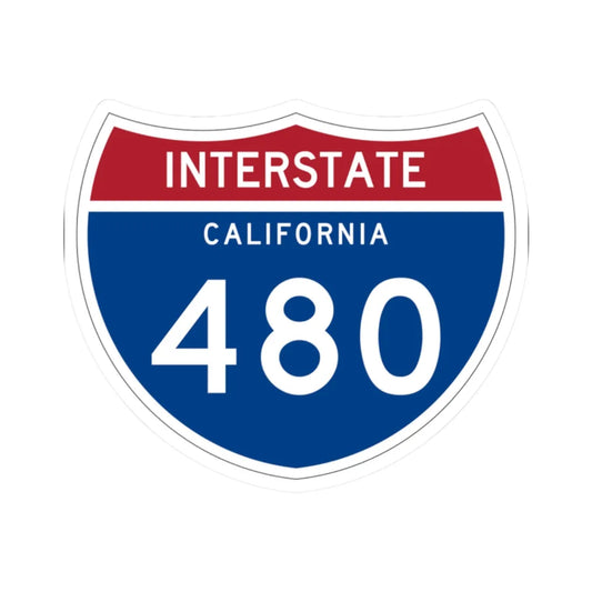I-480 CA (California) (Road Sign) STICKER Vinyl Kiss-Cut Decal 2 Inch White - The Sticker Space