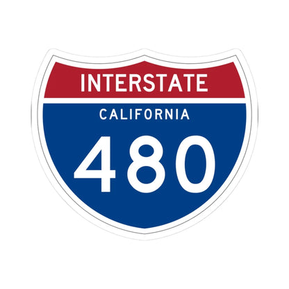 I-480 CA (California) (Road Sign) STICKER Vinyl Kiss-Cut Decal 3 Inch White - The Sticker Space