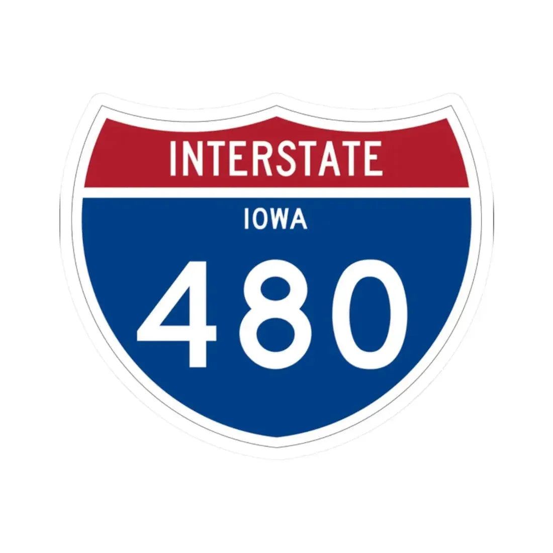 I-480 IA 1961 (Iowa) (Road Sign) STICKER Vinyl Kiss-Cut Decal 2 Inch White - The Sticker Space