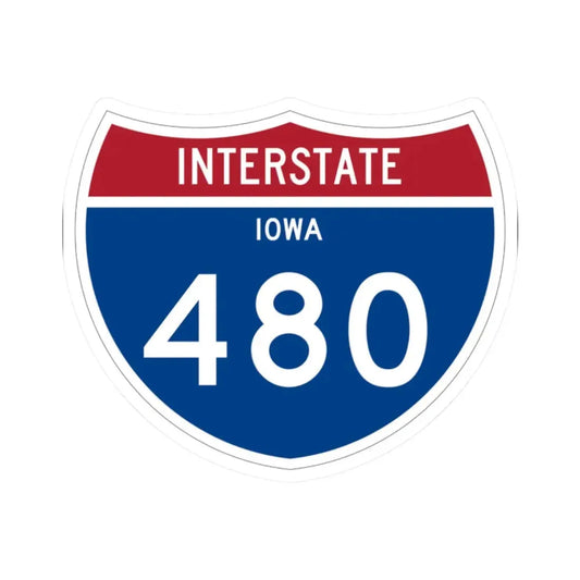I-480 IA 1961 (Iowa) (Road Sign) STICKER Vinyl Kiss-Cut Decal 2 Inch White - The Sticker Space