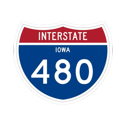 I-480 IA 1961 (Iowa) (Road Sign) STICKER Vinyl Kiss-Cut Decal 3 Inch White - The Sticker Space