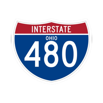 I-480 OH (Ohio) (Road Sign) STICKER Vinyl Kiss-Cut Decal 2 Inch White - The Sticker Space