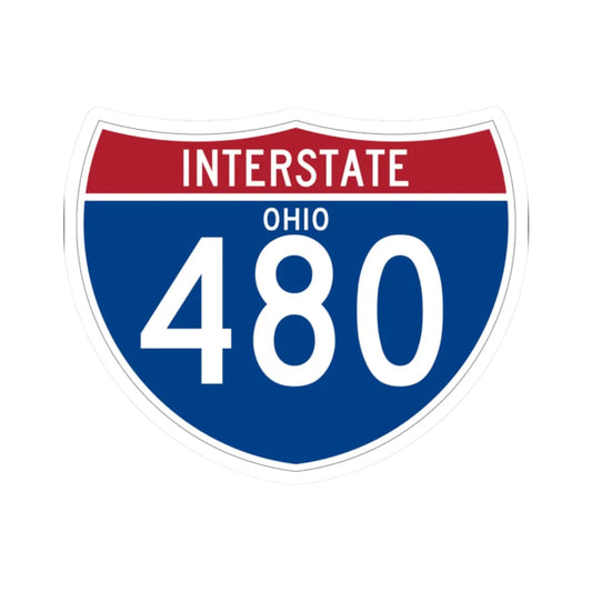 I-480 OH (Ohio) (Road Sign) STICKER Vinyl Kiss-Cut Decal 2 Inch White - The Sticker Space