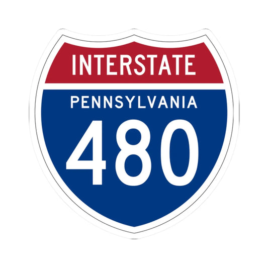 I-480 PA 1957 (Pennsylvania) (Road Sign) STICKER Vinyl Kiss-Cut Decal 2 Inch White - The Sticker Space