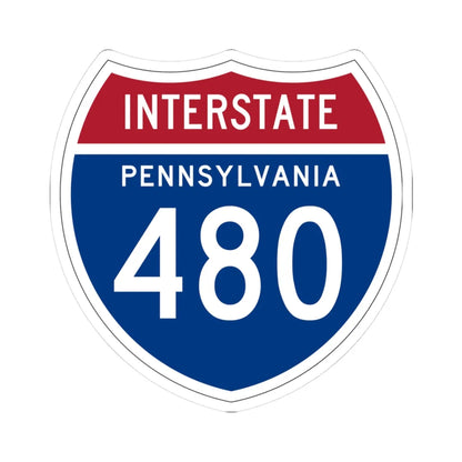 I-480 PA 1957 (Pennsylvania) (Road Sign) STICKER Vinyl Kiss-Cut Decal 3 Inch White - The Sticker Space