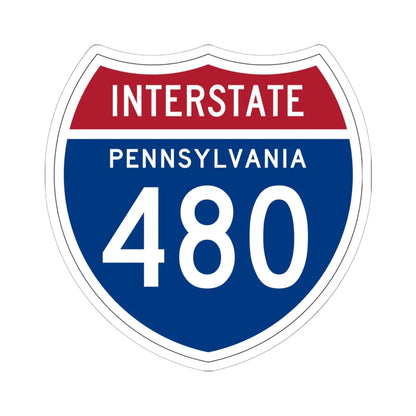 I-480 PA 1957 (Pennsylvania) (Road Sign) STICKER Vinyl Kiss-Cut Decal 6 Inch White - The Sticker Space