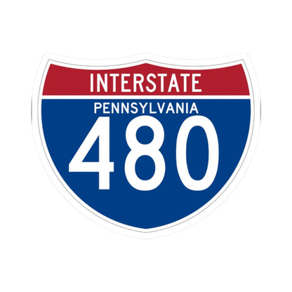 I-480 PA (Pennsylvania) (Road Sign) STICKER Vinyl Kiss-Cut Decal 2 Inch White - The Sticker Space