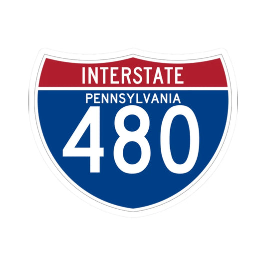 I-480 PA (Pennsylvania) (Road Sign) STICKER Vinyl Kiss-Cut Decal 2 Inch White - The Sticker Space