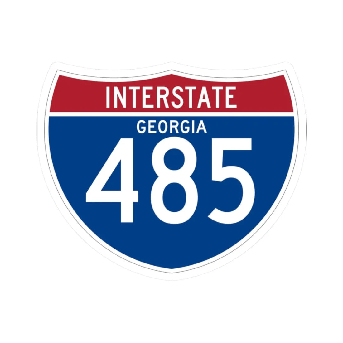 I-485 GA (Georgia) (Road Sign) STICKER Vinyl Kiss-Cut Decal 2 Inch White - The Sticker Space