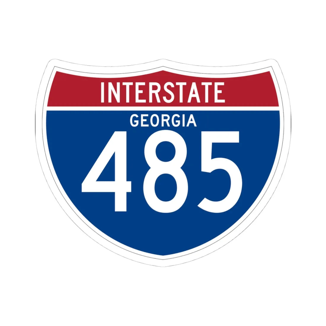 I-485 GA (Georgia) (Road Sign) STICKER Vinyl Kiss-Cut Decal 4 Inch White - The Sticker Space