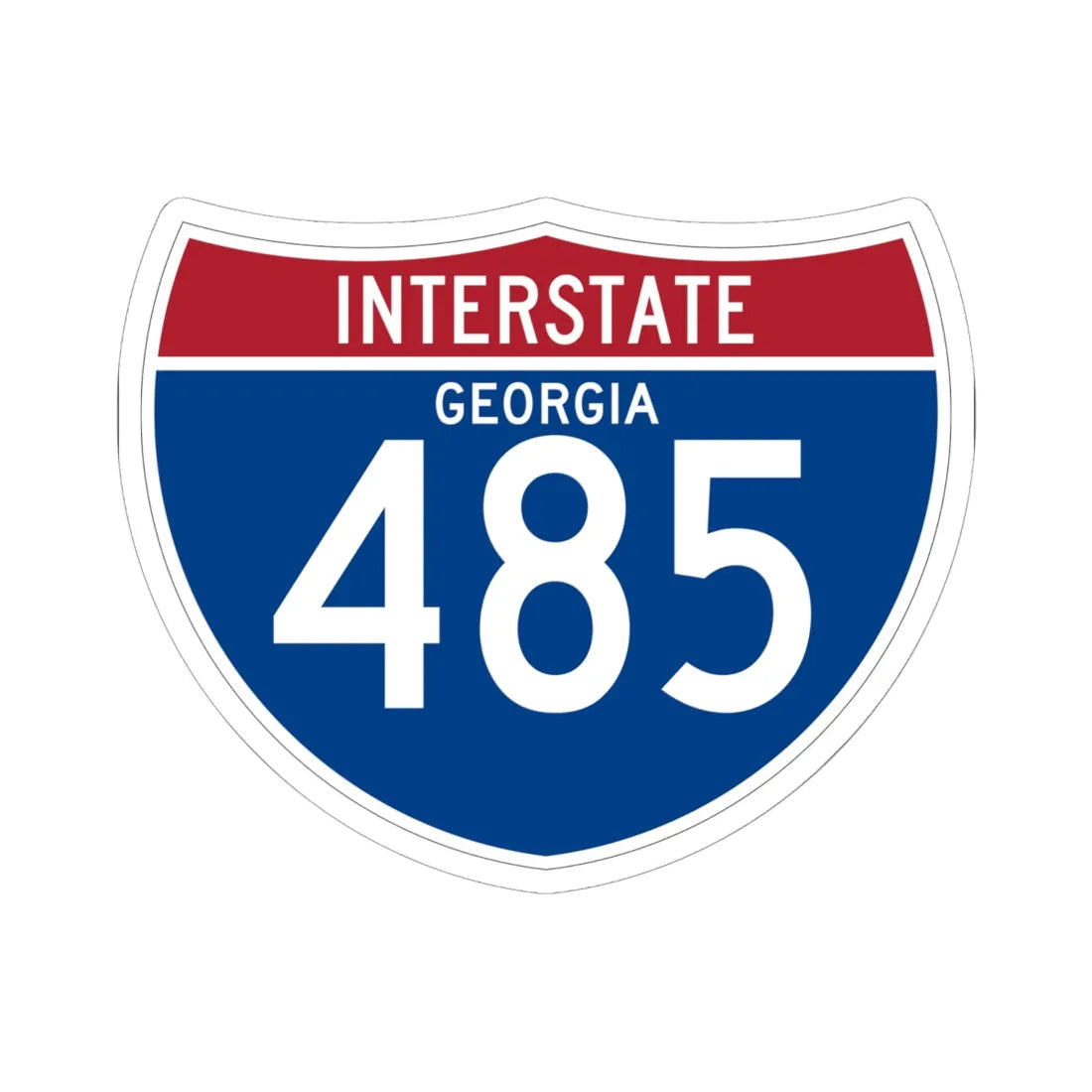 I-485 GA (Georgia) (Road Sign) STICKER Vinyl Kiss-Cut Decal 6 Inch White - The Sticker Space