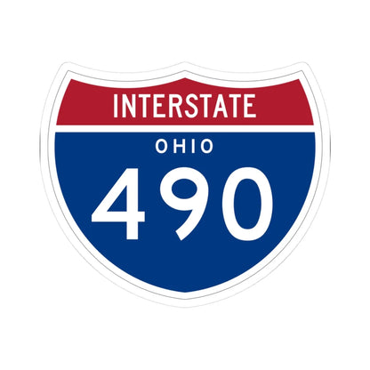 I-490 OH 1961 (Ohio) (Road Sign) STICKER Vinyl Kiss-Cut Decal 3 Inch White - The Sticker Space