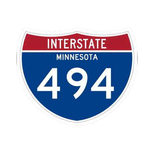 I-494 MN 1961 (Minnesota) (Road Sign) STICKER Vinyl Kiss-Cut Decal 2 Inch White - The Sticker Space