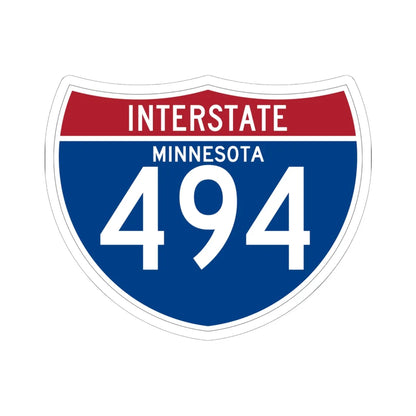 I-494 MN (Minnesota) (Road Sign) STICKER Vinyl Kiss-Cut Decal 6 Inch White - The Sticker Space