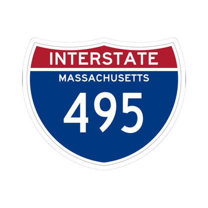 I-495 MA (Massachusetts) (Road Sign) STICKER Vinyl Kiss-Cut Decal 3 Inch White - The Sticker Space