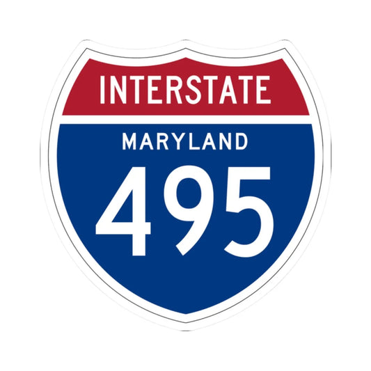 I-495 MD 1957 (Maryland) (Road Sign) STICKER Vinyl Kiss-Cut Decal 2 Inch White - The Sticker Space