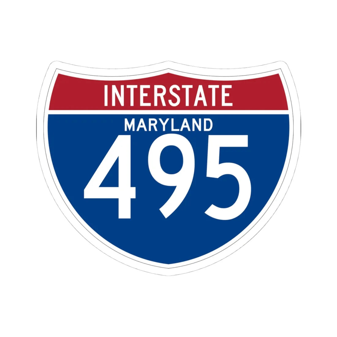 I-495 MD (Maryland) (Road Sign) STICKER Vinyl Kiss-Cut Decal 4 Inch White - The Sticker Space