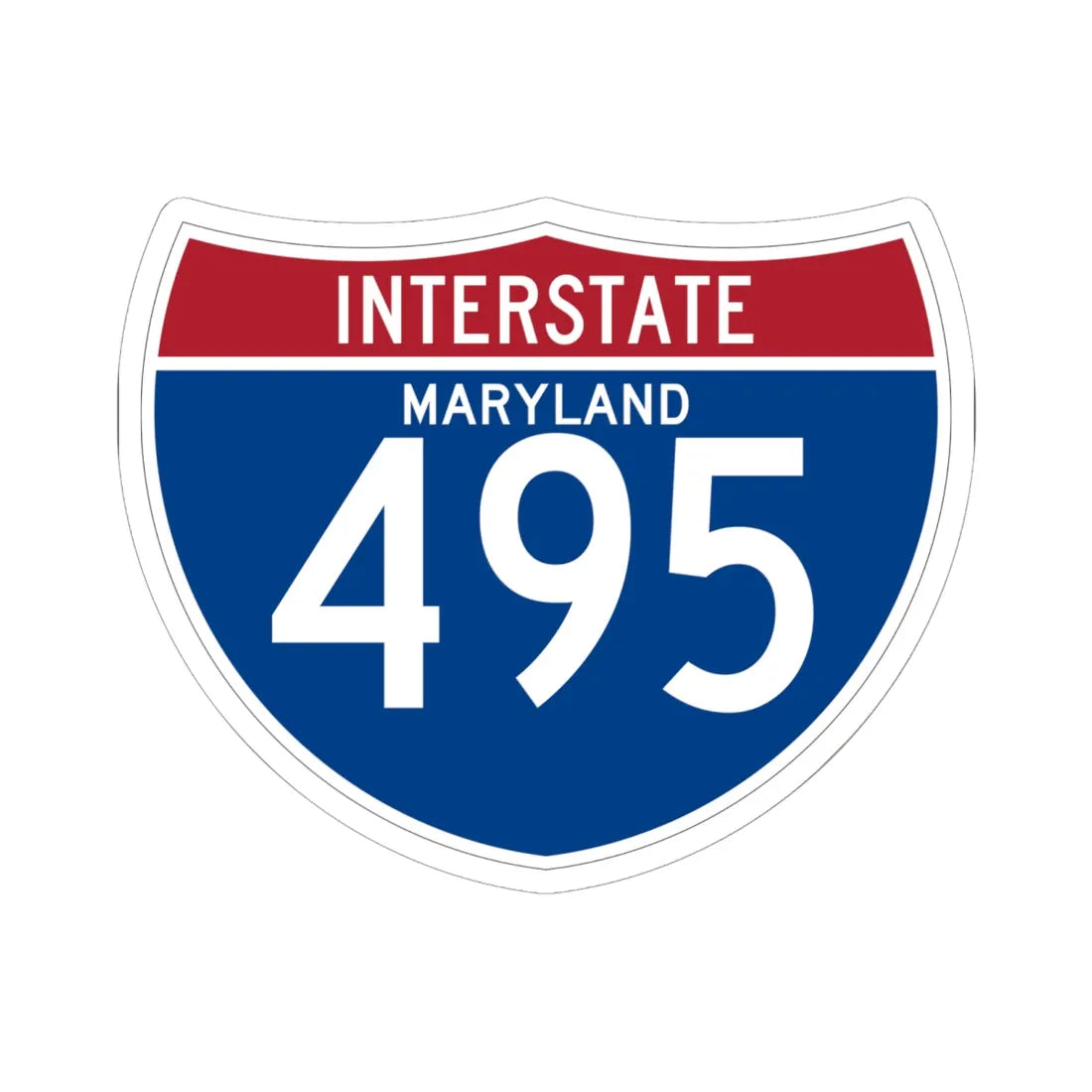 I-495 MD (Maryland) (Road Sign) STICKER Vinyl Kiss-Cut Decal 6 Inch White - The Sticker Space