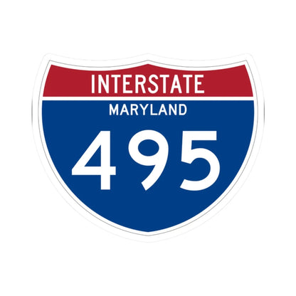 I-495 MD Metric (Maryland) (Road Sign) STICKER Vinyl Kiss-Cut Decal 2 Inch White - The Sticker Space