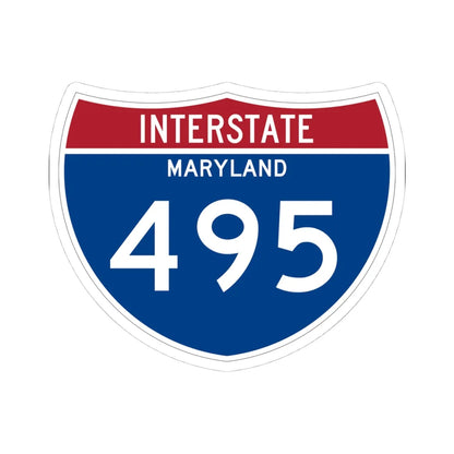 I-495 MD Metric (Maryland) (Road Sign) STICKER Vinyl Kiss-Cut Decal 4 Inch White - The Sticker Space