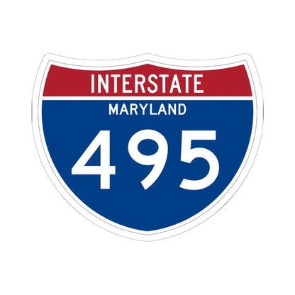I-495 MD Metric (Maryland) (Road Sign) STICKER Vinyl Kiss-Cut Decal 6 Inch White - The Sticker Space