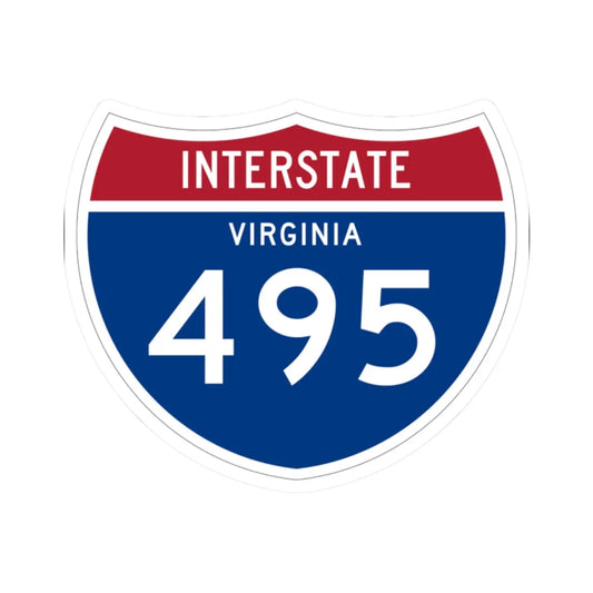 I-495 VA 1961 (Virginia) (Road Sign) STICKER Vinyl Kiss-Cut Decal 2 Inch White - The Sticker Space